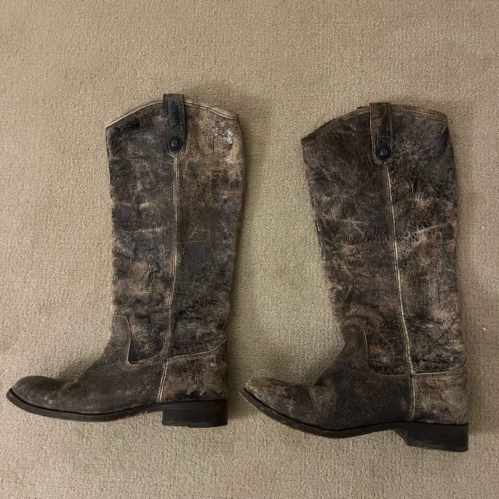 Frye distressed riding boots - size 6.5